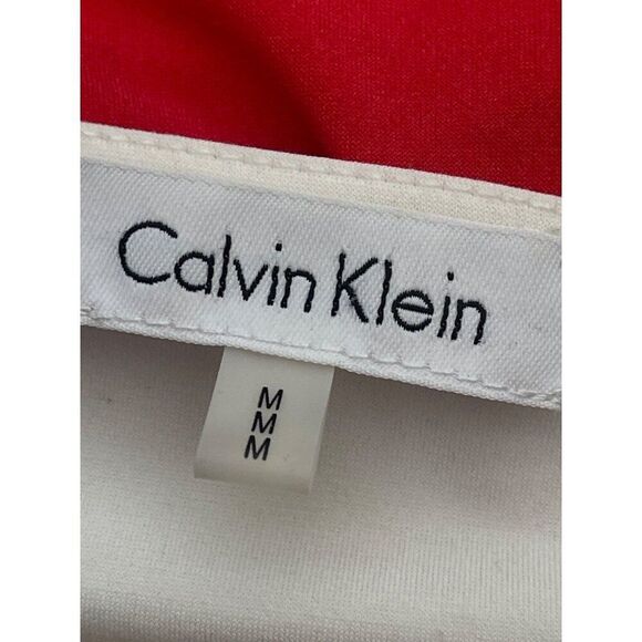 Calvin Klein Women Cream Multicolored Zip Accent Top Size M - Picture 7 of 9
